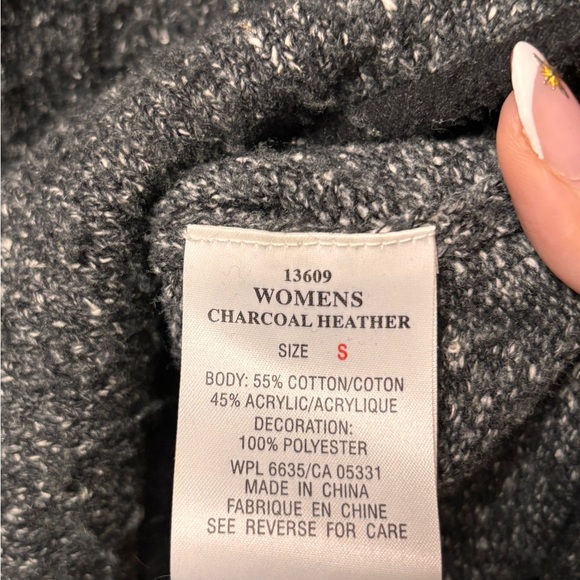 Woolrich Womens Small Charcoal Heather Fleece Vest Bird Cardinal Embroidered Zip - Picture 3 of 7